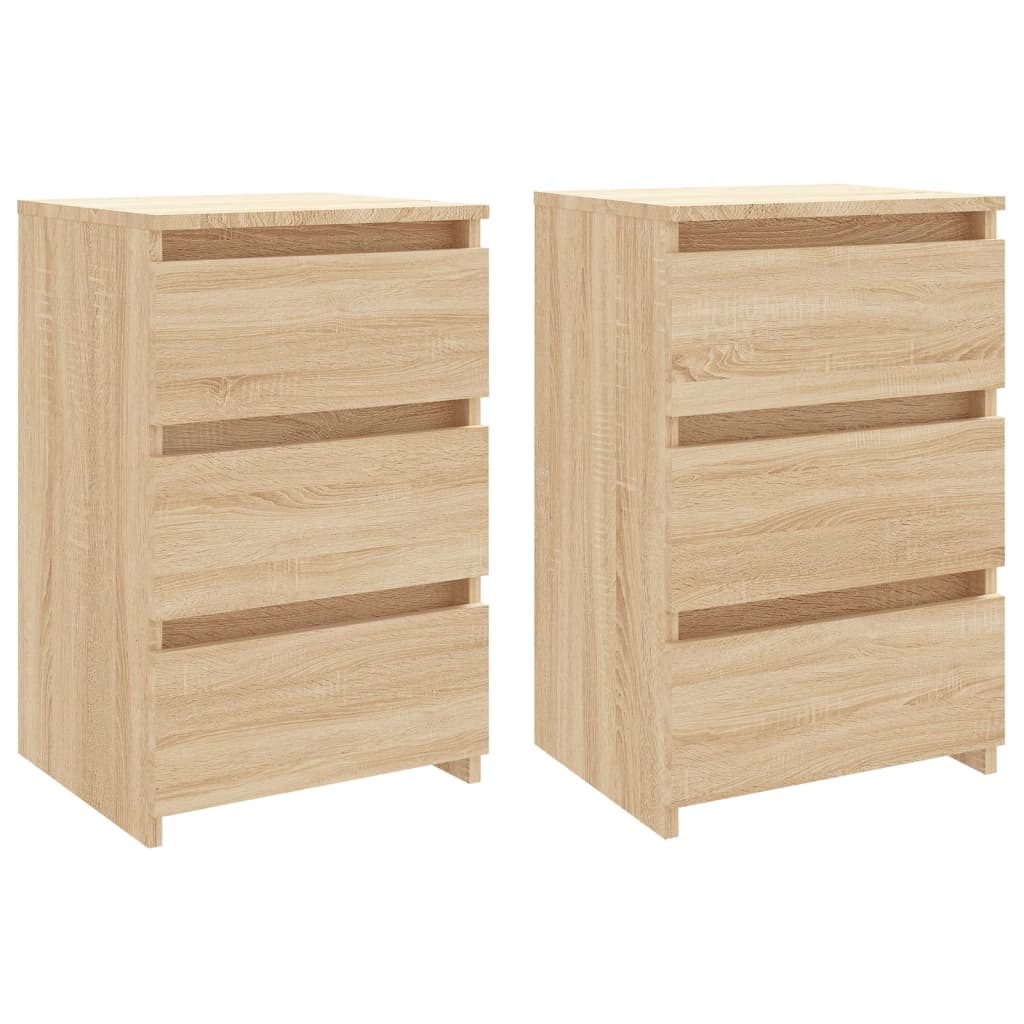 Nattbord 2 stk sonoma eik 40x35x62,5 cm sponplate