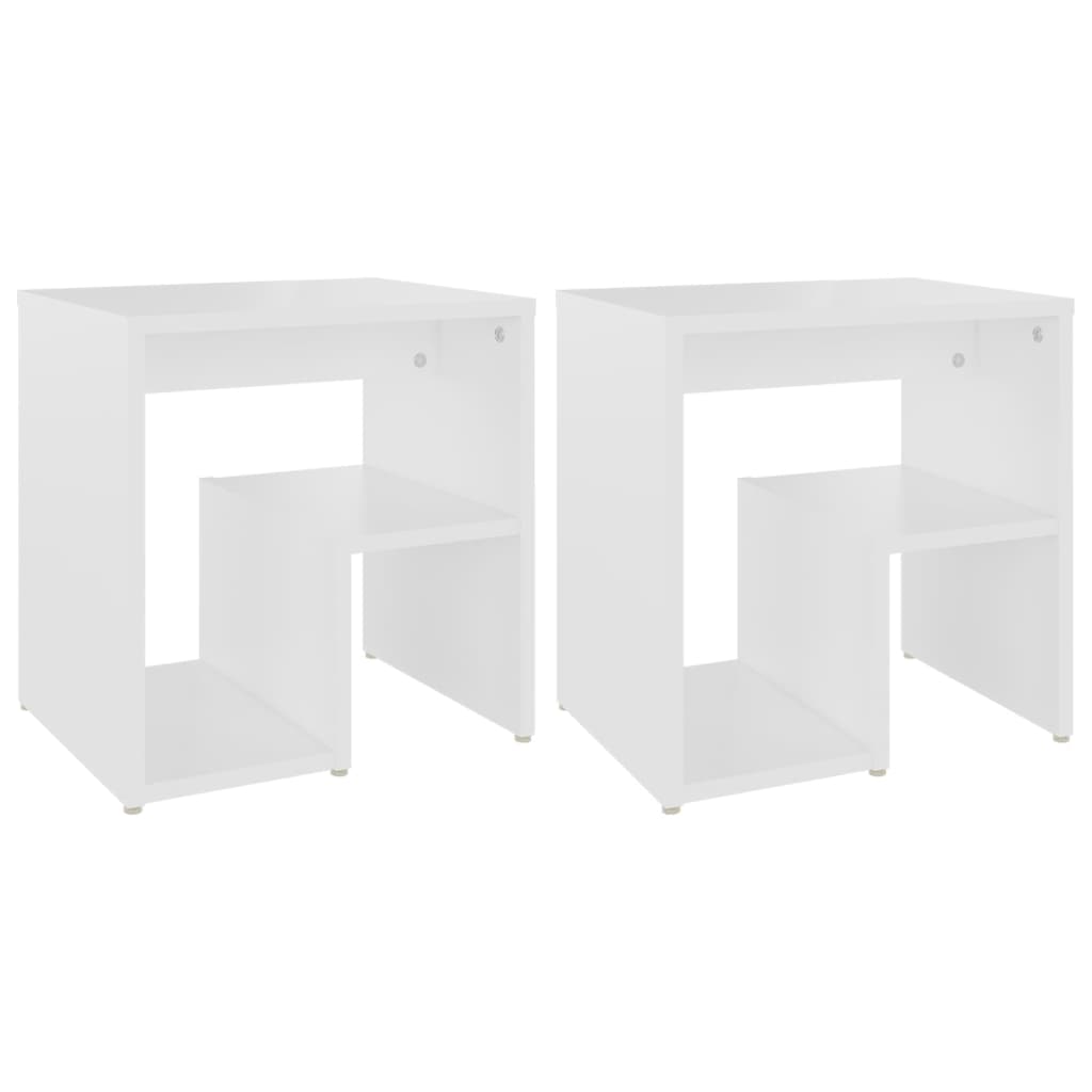 Nattbord 2 stk hvit 40x30x40 cm sponplate