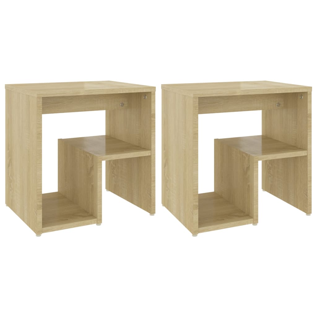 Nattbord 2 stk sonoma eik 40x30x40 cm sponplate