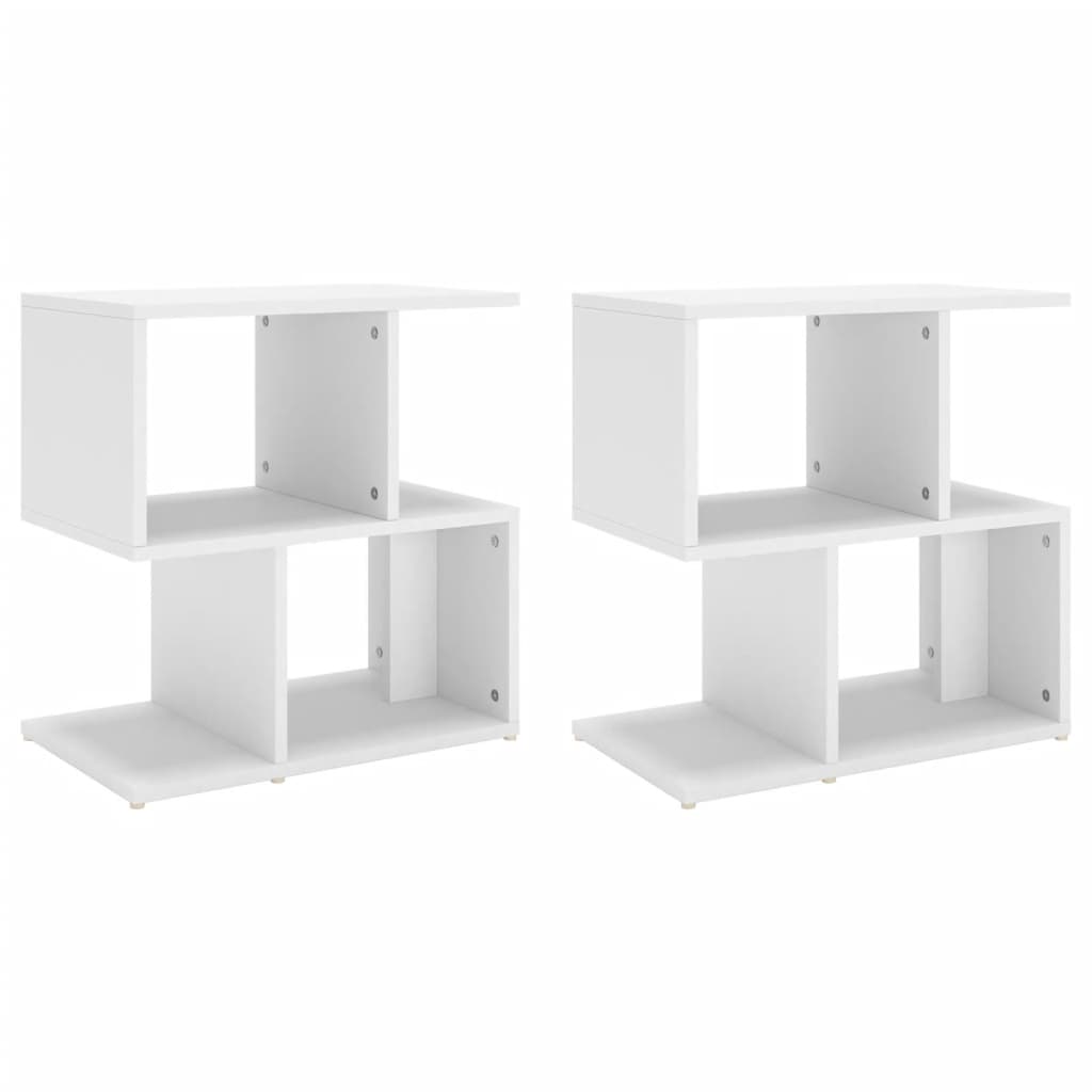Nattbord 2 stk hvit 50x30x51,5 cm sponplate