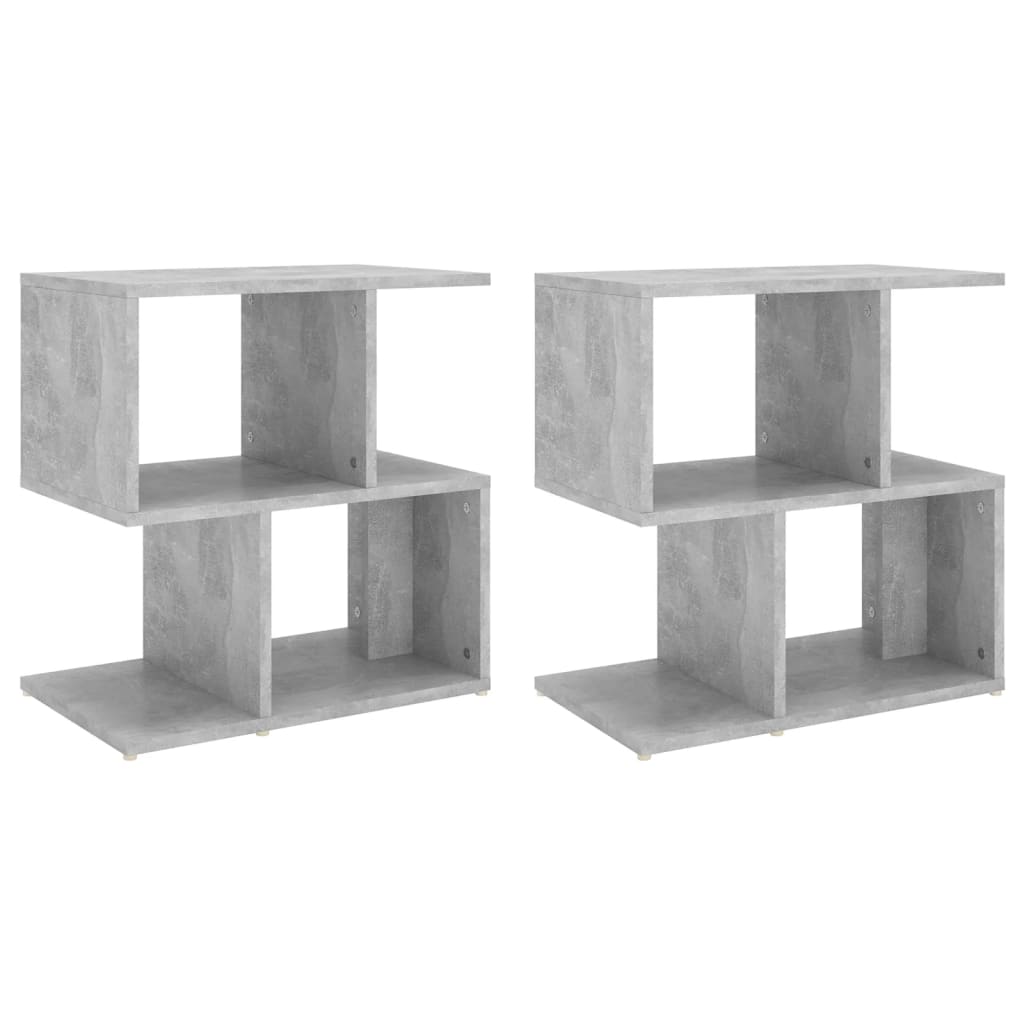 Nattbord 2 stk betonggrå 50x30x51,5 cm sponplate