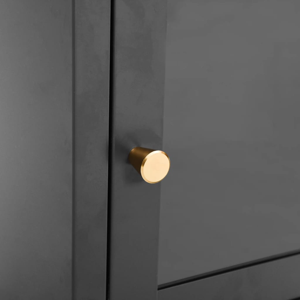 Nattbord antrasitt 40x30x54,5 cm stål og glass