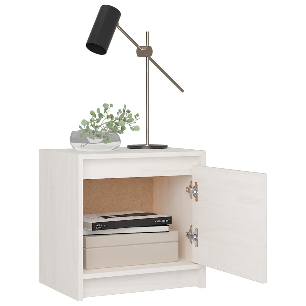 Nattbord 2 stk 40x30,5x40 cm heltre furu hvit