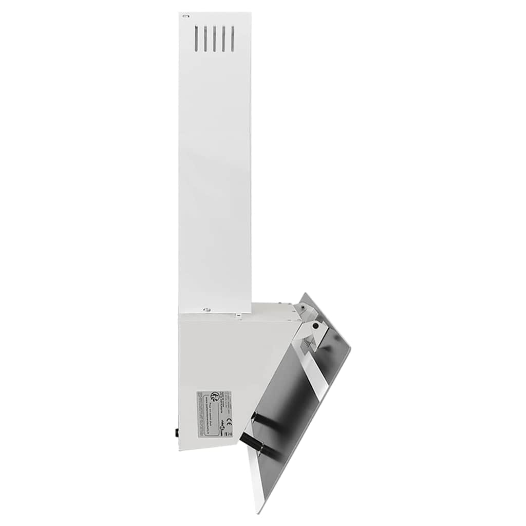 Vegghengt kjøkkenvifte 90 cm stål og herdet glass hvit