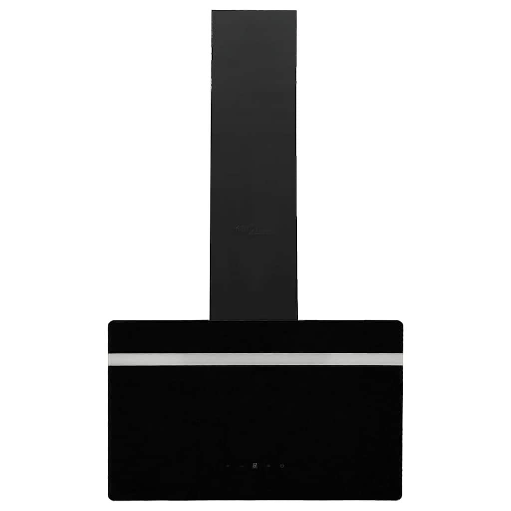 Vegghengt kjøkkenvifte 60 cm stål og herdet glass svart