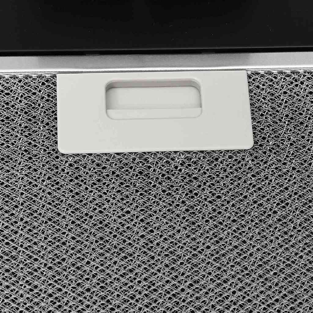 Vegghengt kjøkkenvifte 60 cm stål og herdet glass svart