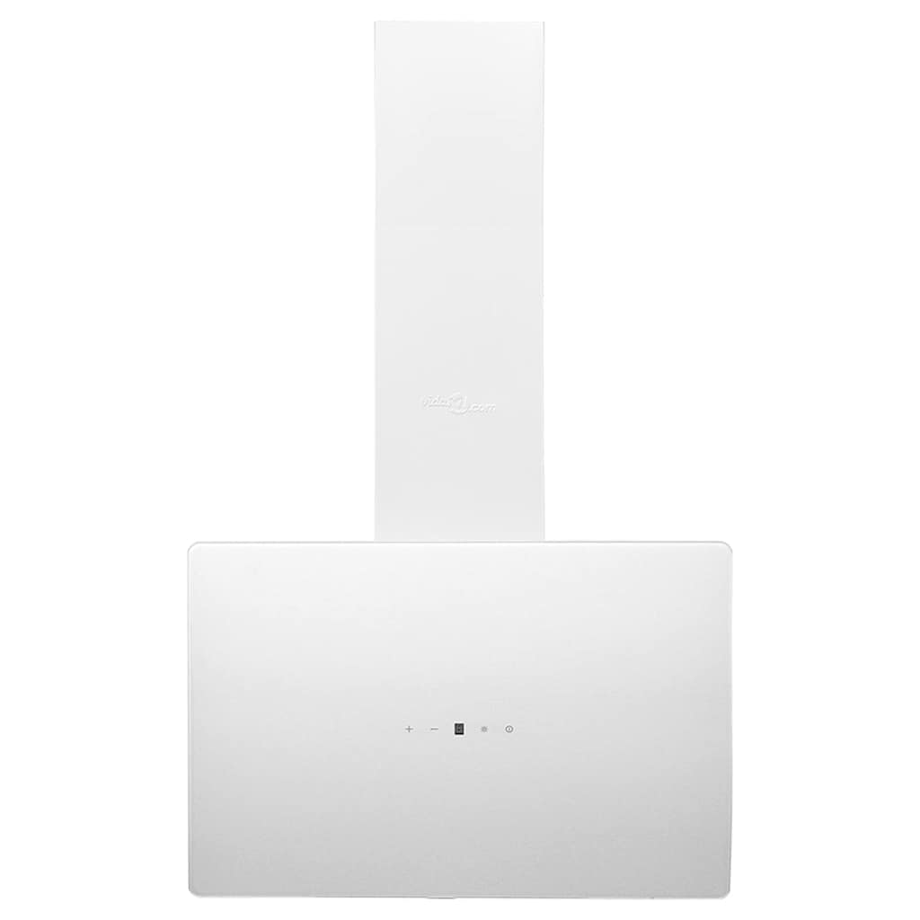 Vegghengt kjøkkenvifte 60 cm stål og herdet glass hvit