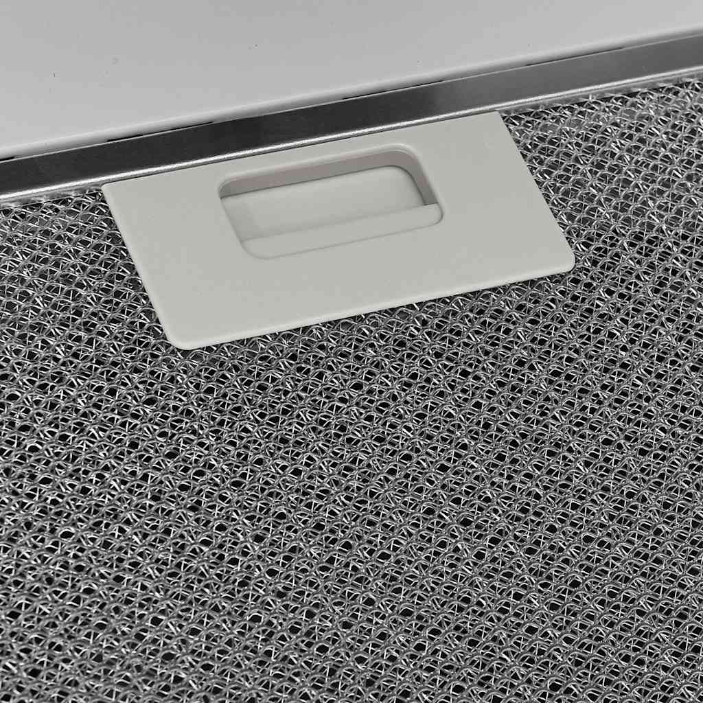 Vegghengt kjøkkenvifte 60 cm stål og herdet glass hvit