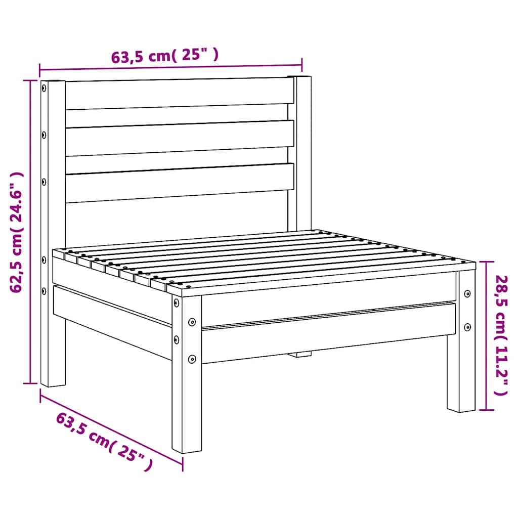 Utendørs midtsofaer 4 stk grå heltre furu