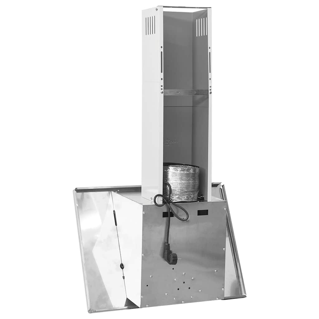 Vegghengt kjøkkenvifte 60 cm rustfritt stål herdet glass sølv