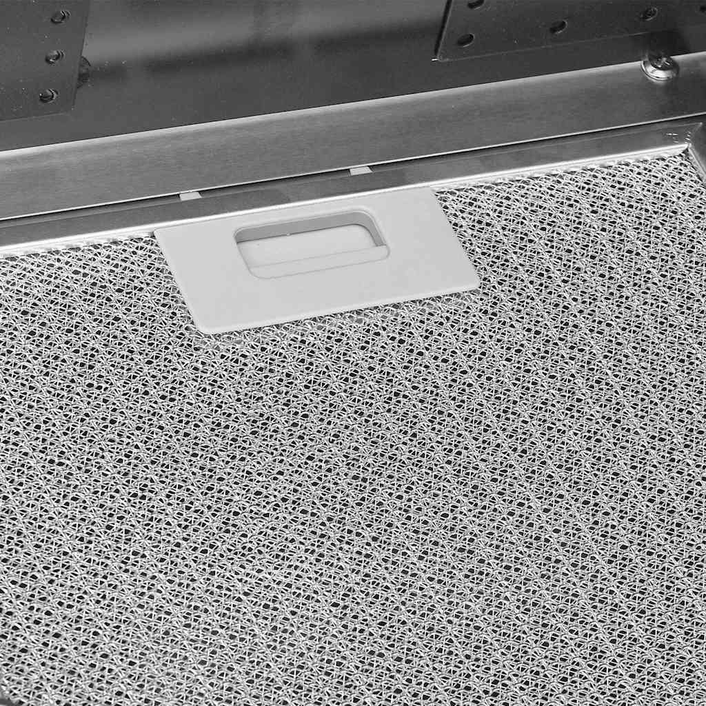 Vegghengt kjøkkenvifte 60 cm rustfritt stål herdet glass sølv