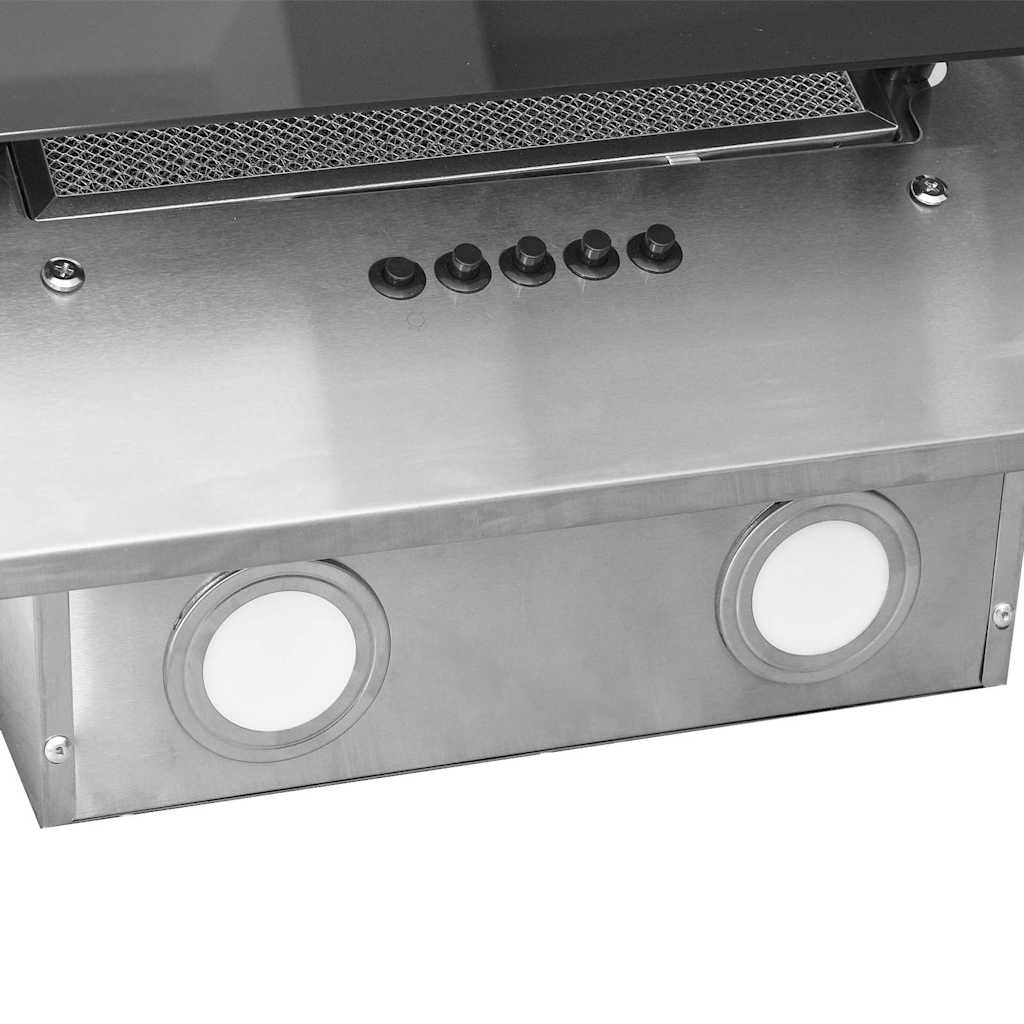 Vegghengt kjøkkenvifte 60 cm rustfritt stål herdet glass sølv