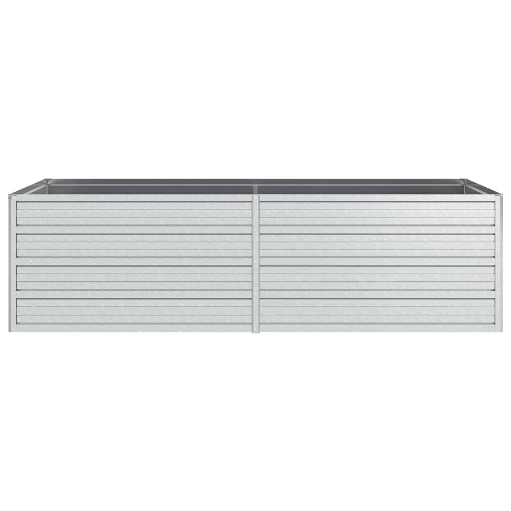 Høybed 160x80x45 cm galvanisert stål sølv