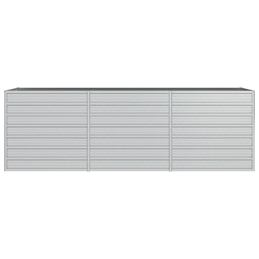 Høybed 240x80x77 cm galvanisert stål sølv