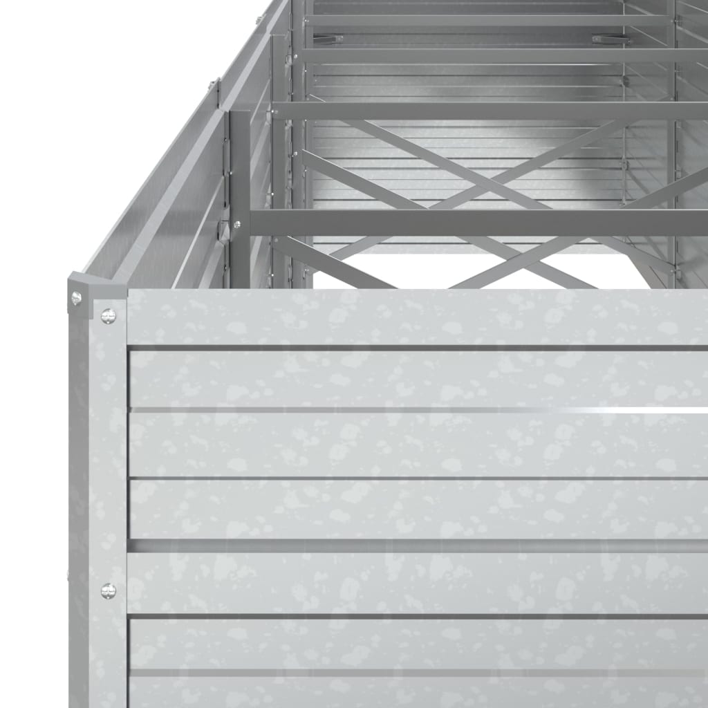 Høybed 400x80x77 cm galvanisert stål sølv