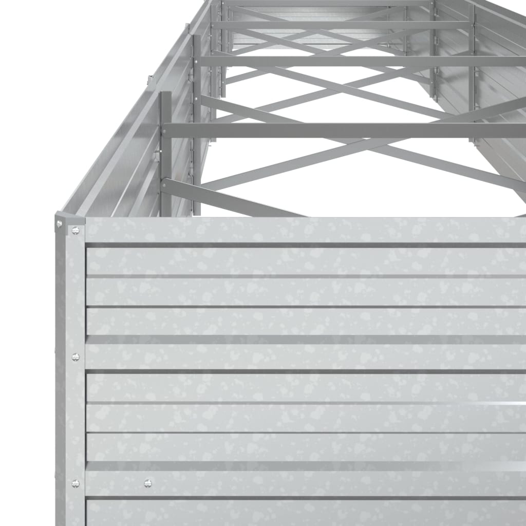 Høybed 600x80x45 cm galvanisert stål sølv