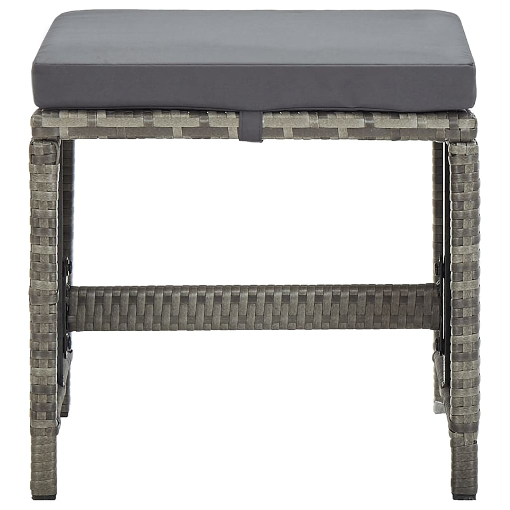 Hagekrakker med puter 4 stk polyrotting grå