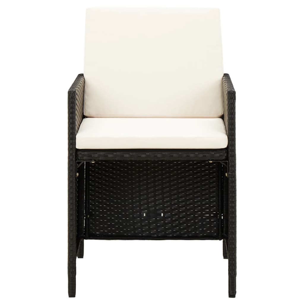 Hagestol- og krakksett 4 deler polyrotting blå