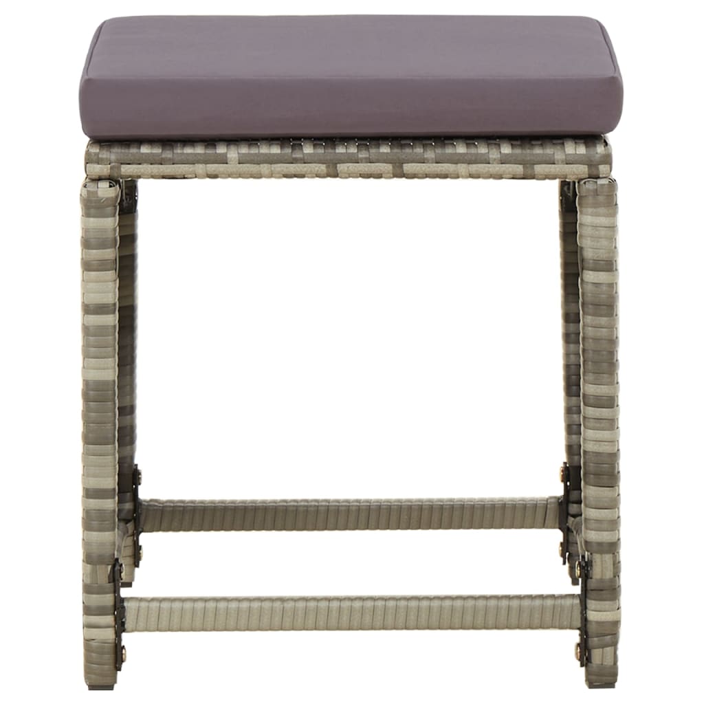 Hagekrakker med puter 4 stk polyrotting grå