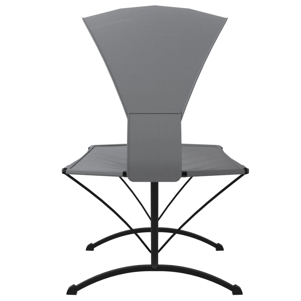 Utendørs sofaseng med solskjerm stål og oxford-stoff grå