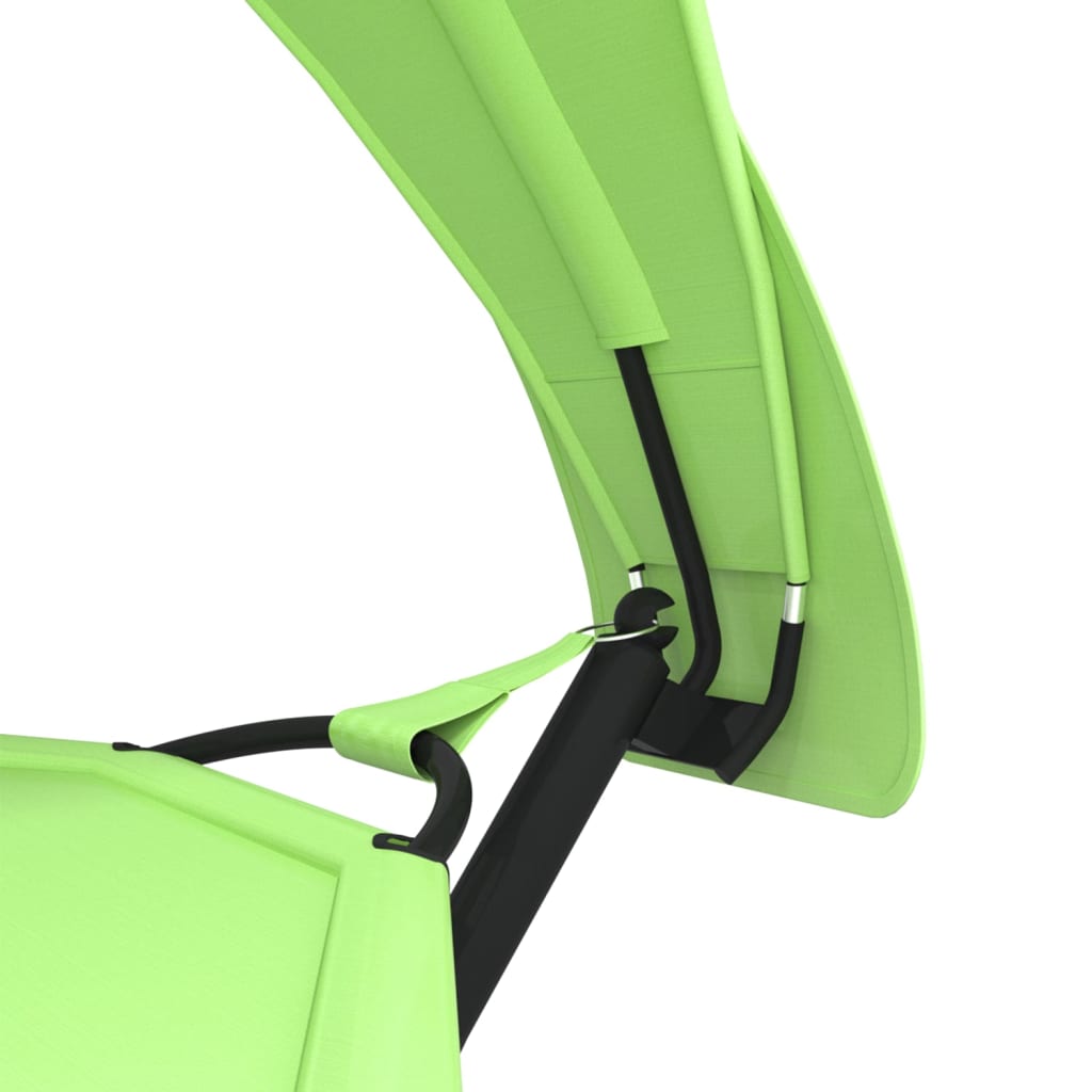 Utendørs sofaseng med solskjerm stål og oxford-stoff grønn