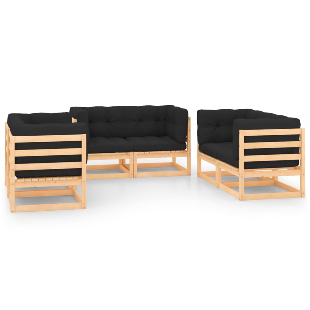 Hagesofagruppe med puter 6 deler heltre furu