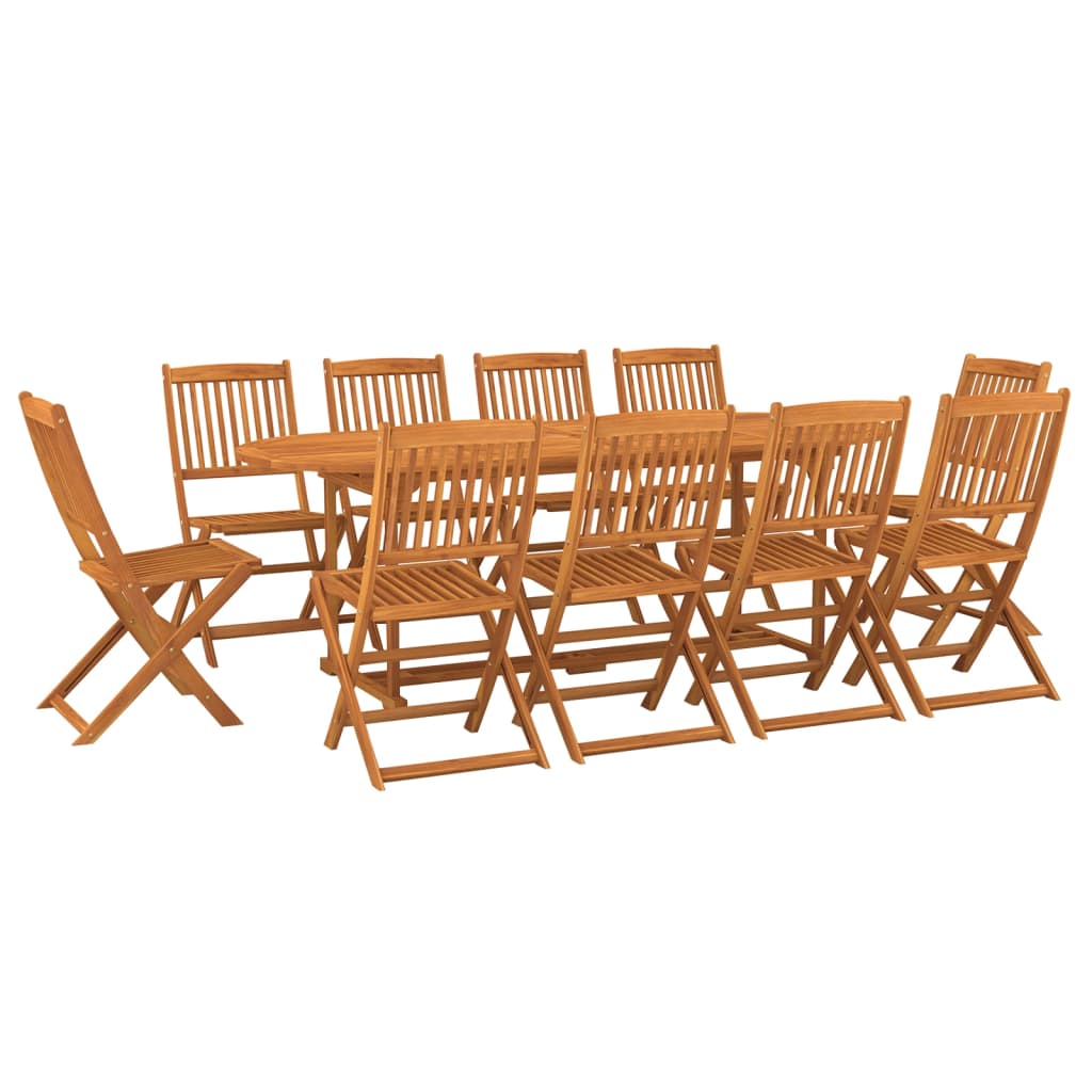 Hagespisegruppe 11 deler 220x90x75 cm heltre akasie