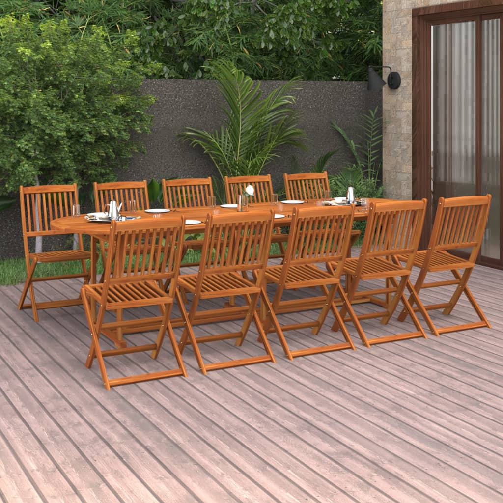 Hagespisegruppe 11 deler 280x90x75 cm heltre akasie
