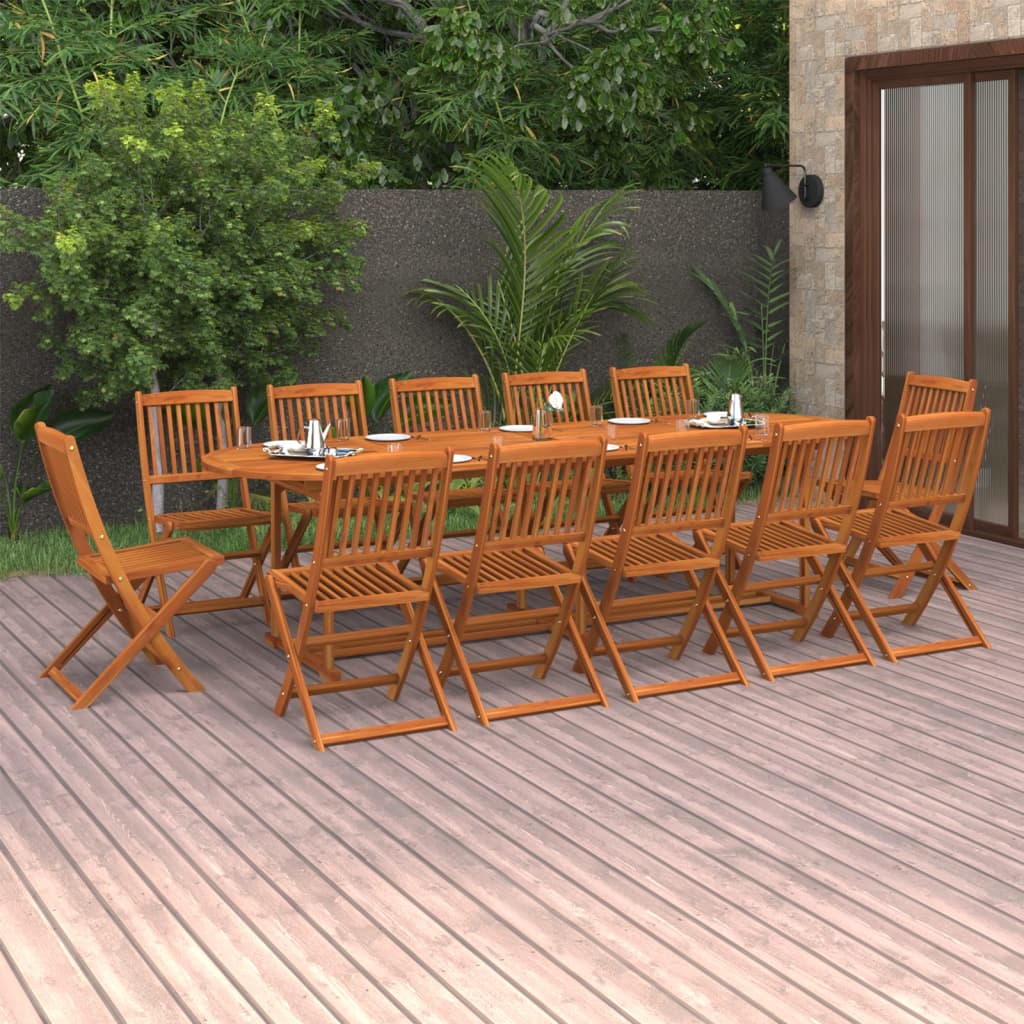 Hagespisegruppe 13 deler 280x90x75 cm heltre akasie