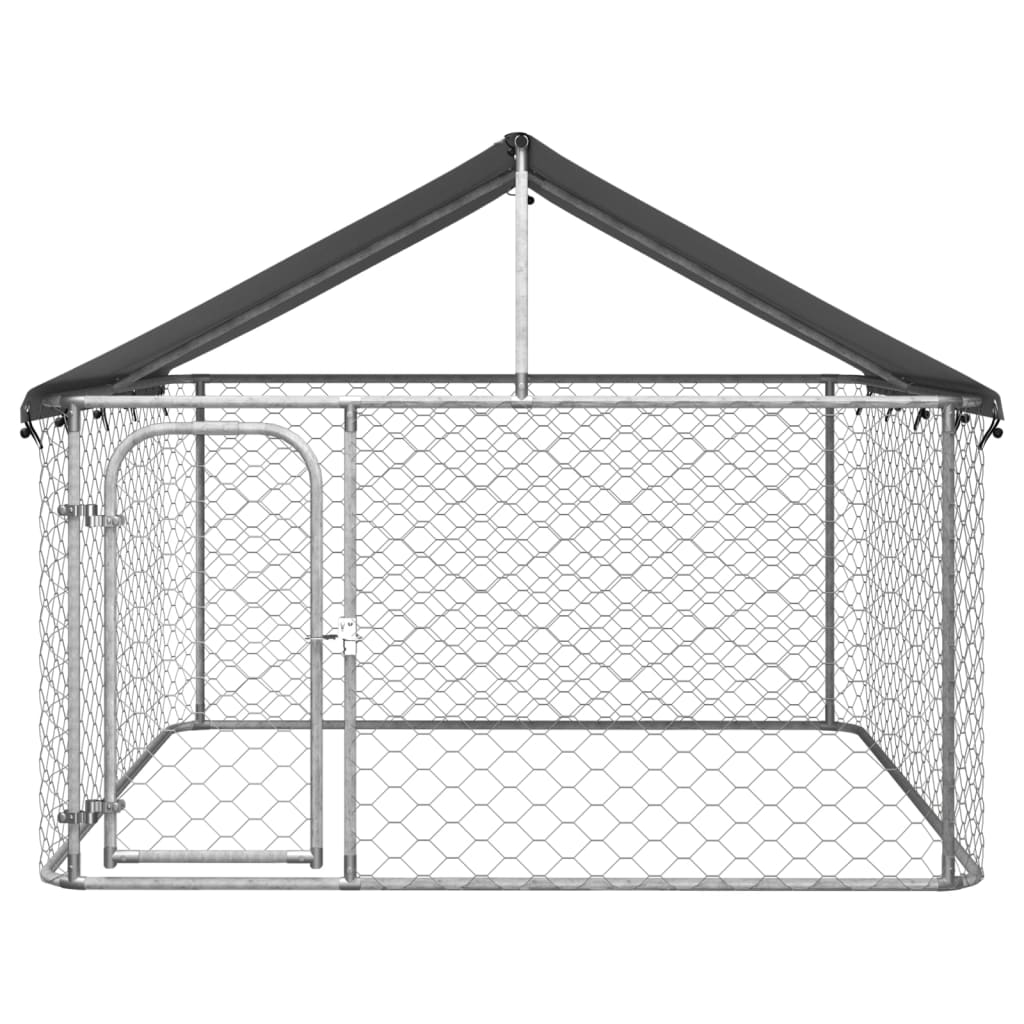 Utendørs hundegård med tak 200x200x150 cm