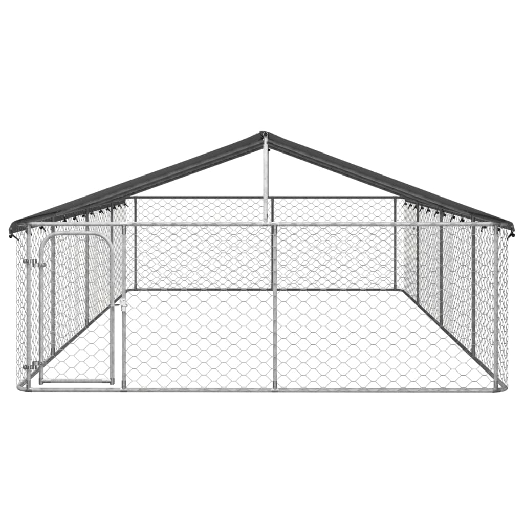 Utendørs hundegård med tak 600x300x150 cm