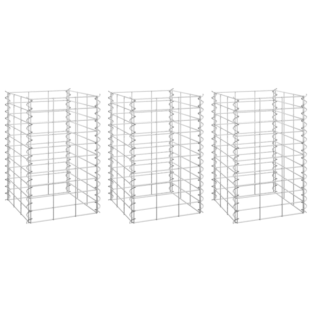 Gabion høybed 3 stk 30x30x50 cm jern