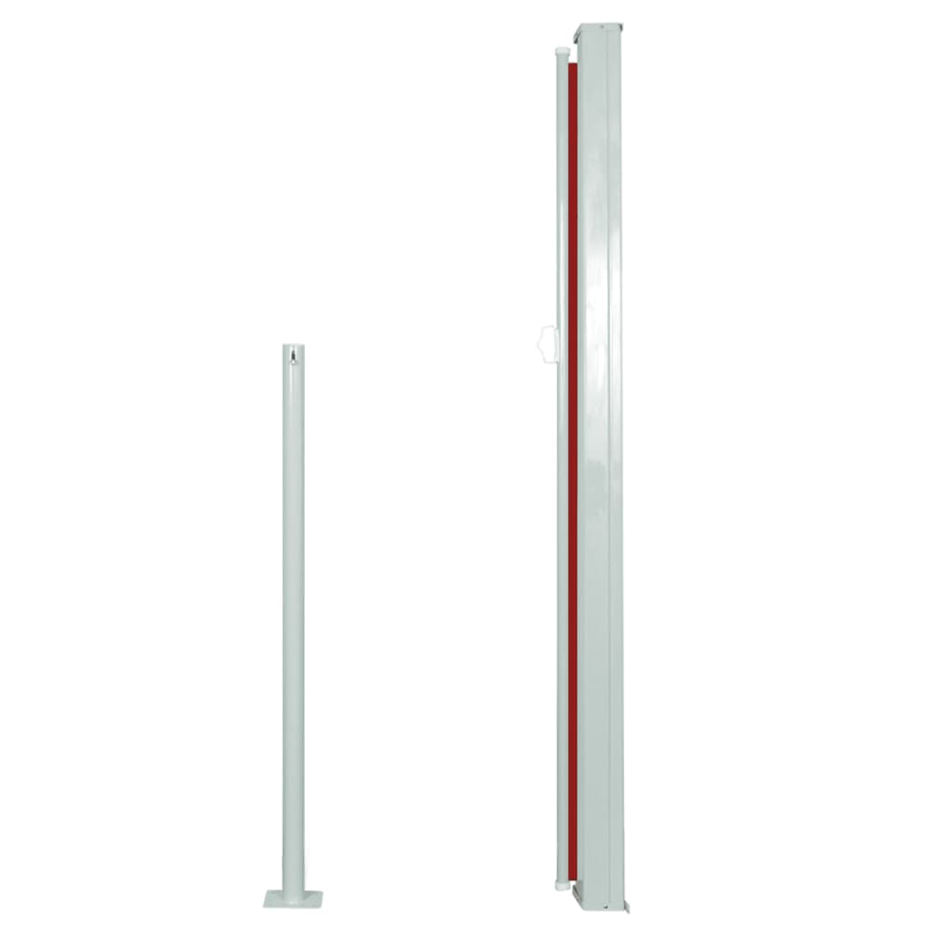 Uttrekkbar sidemarkise 140x300 cm rød