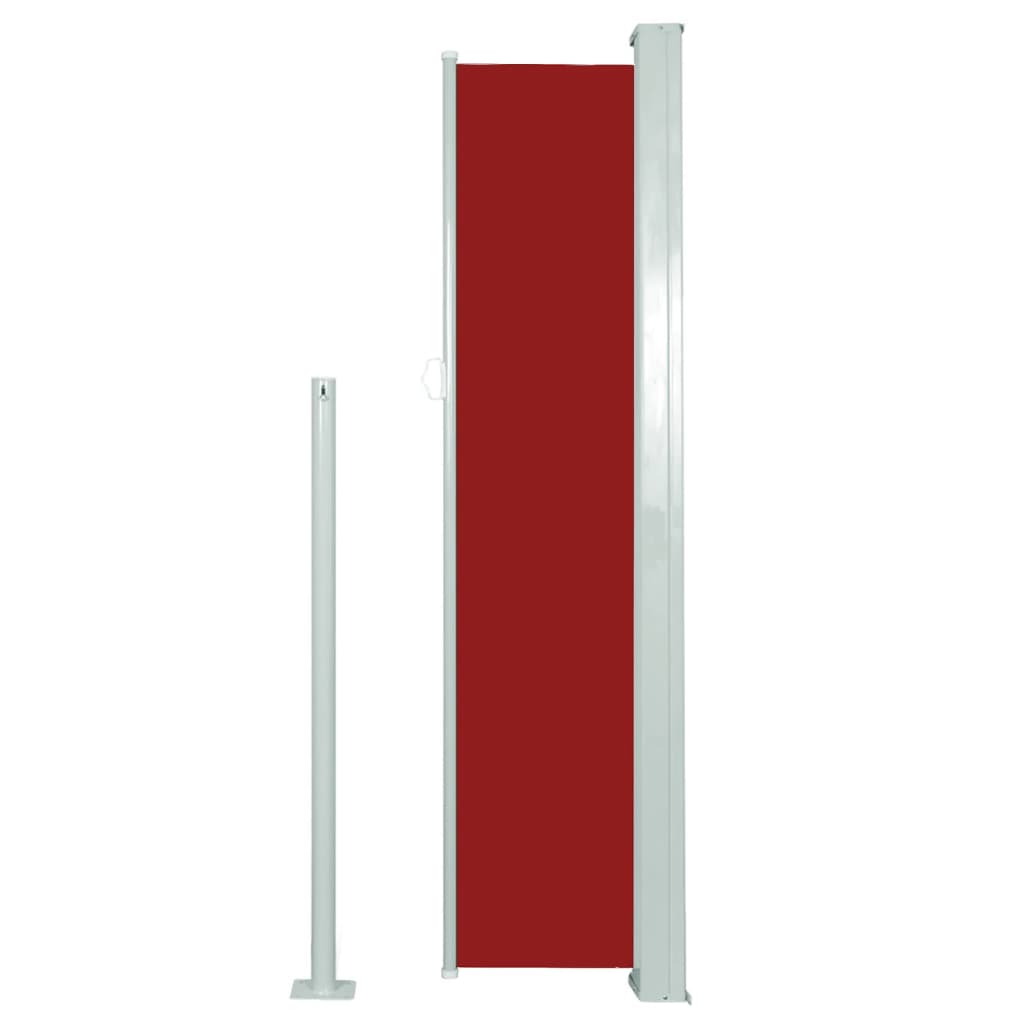 Uttrekkbar sidemarkise 140x300 cm rød