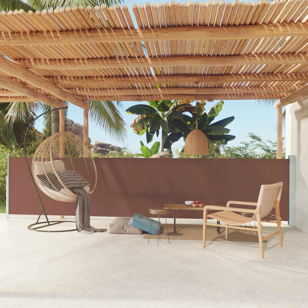 Uttrekkbar sidemarkise 117x600 cm brun