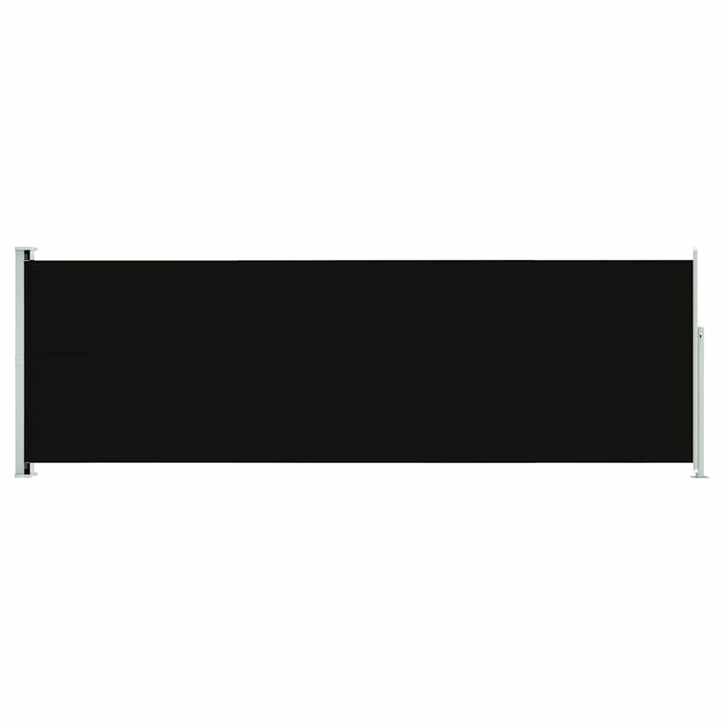 Uttrekkbar sidemarkise 200x600 cm svart
