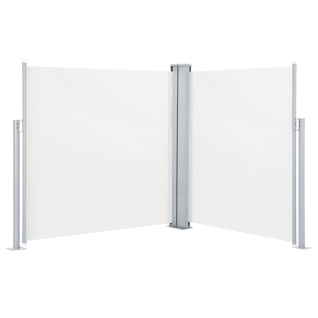 Uttrekkbar sidemarkise 140x600 cm kremhvit