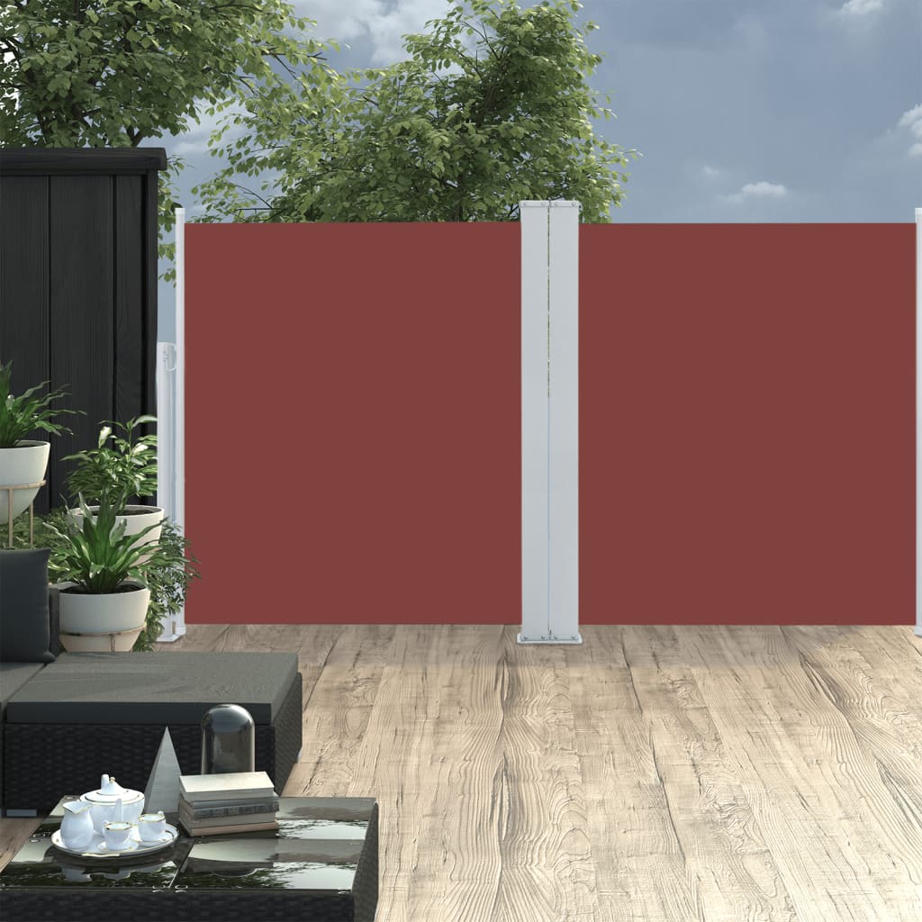 Uttrekkbar sidemarkise 140x600 cm brun