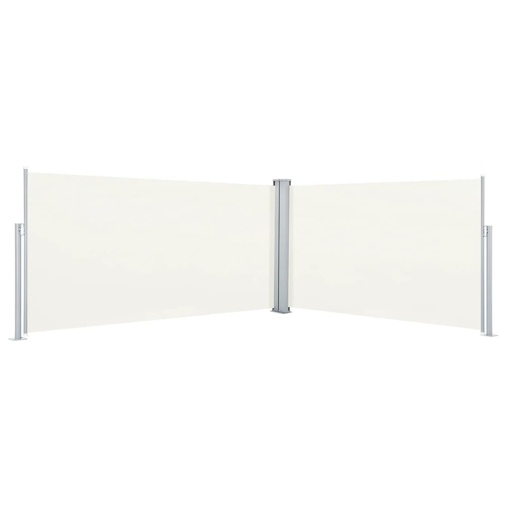 Uttrekkbar sidemarkise kremhvit 160x600 cm