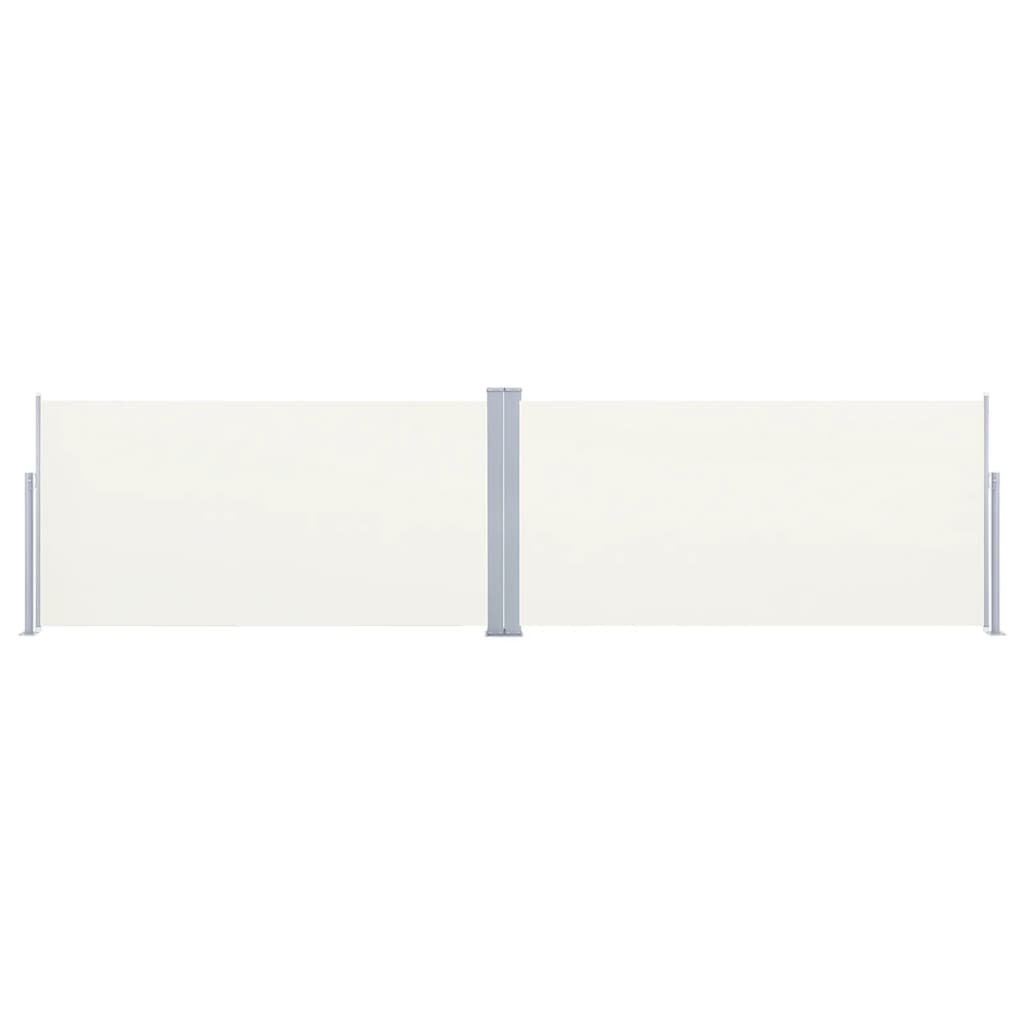 Uttrekkbar sidemarkise kremhvit 160x600 cm