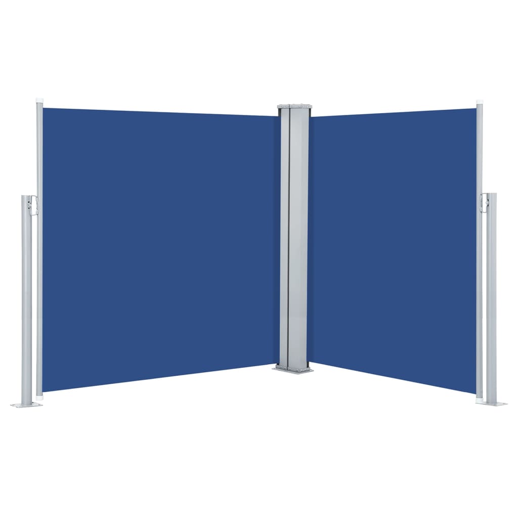 Uttrekkbar sidemarkise blå 160x600 cm