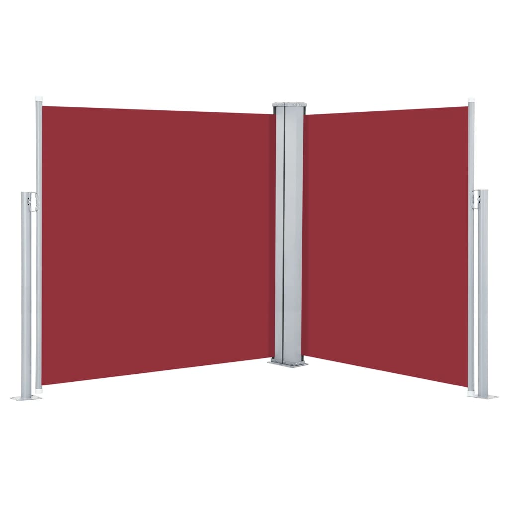 Uttrekkbar sidemarkise rød 160x600 cm