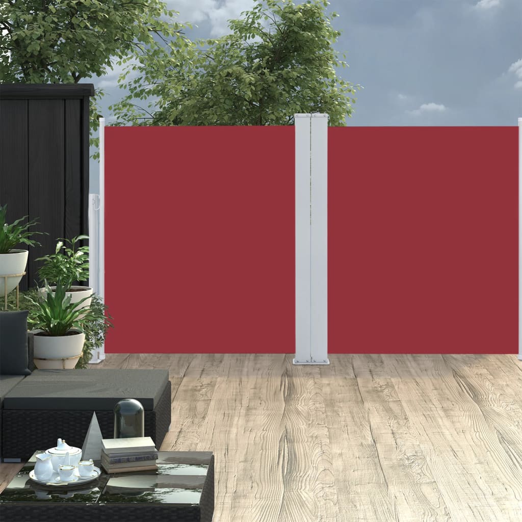 Uttrekkbar sidemarkise rød 160x600 cm