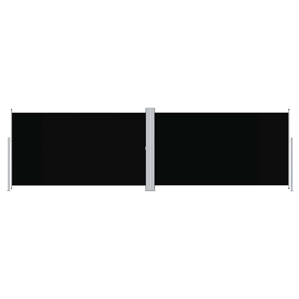 Uttrekkbar sidemarkise 180x600 cm svart