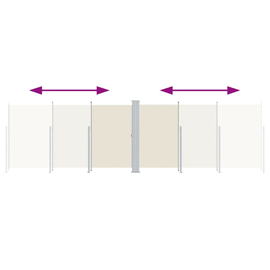 Uttrekkbar sidemarkise 180x600 cm kremhvit