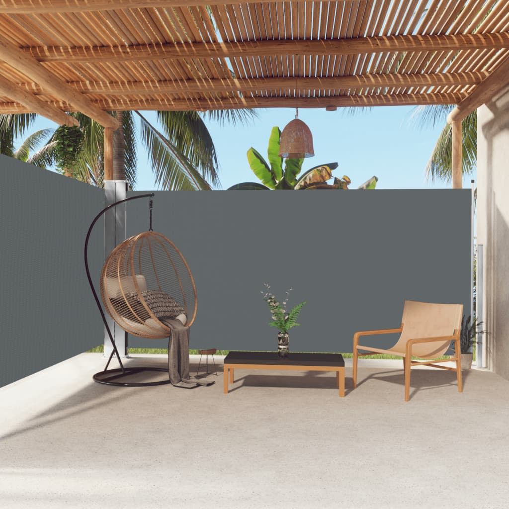 Uttrekkbar sidemarkise 180x600 cm antrasitt