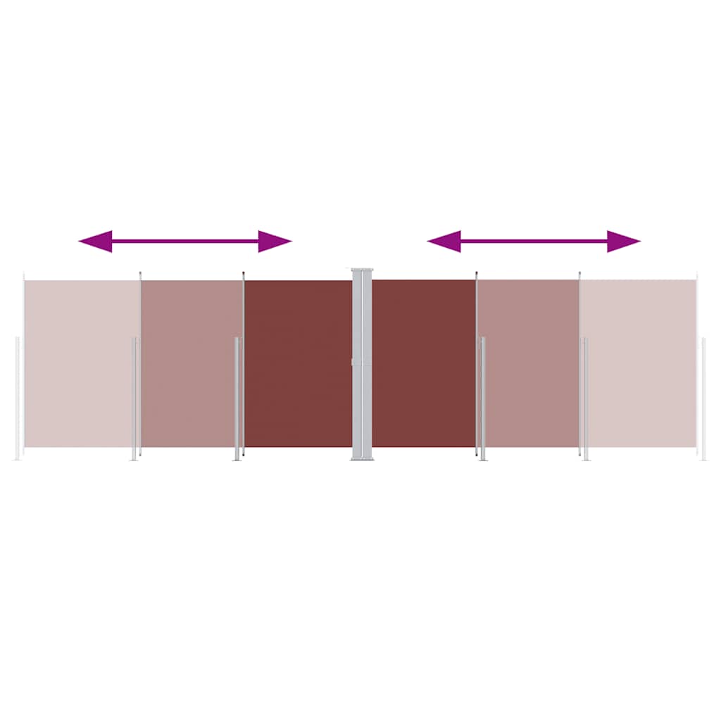 Uttrekkbar sidemarkise 180x600 cm brun