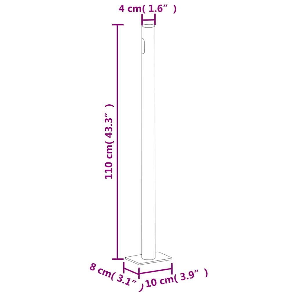 Uttrekkbar sidemarkise 180x600 cm blå