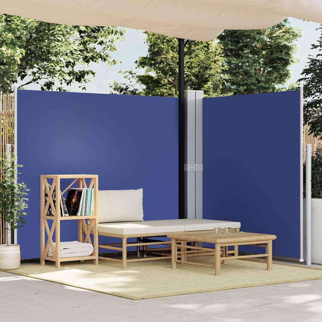 Uttrekkbar sidemarkise 180x600 cm blå