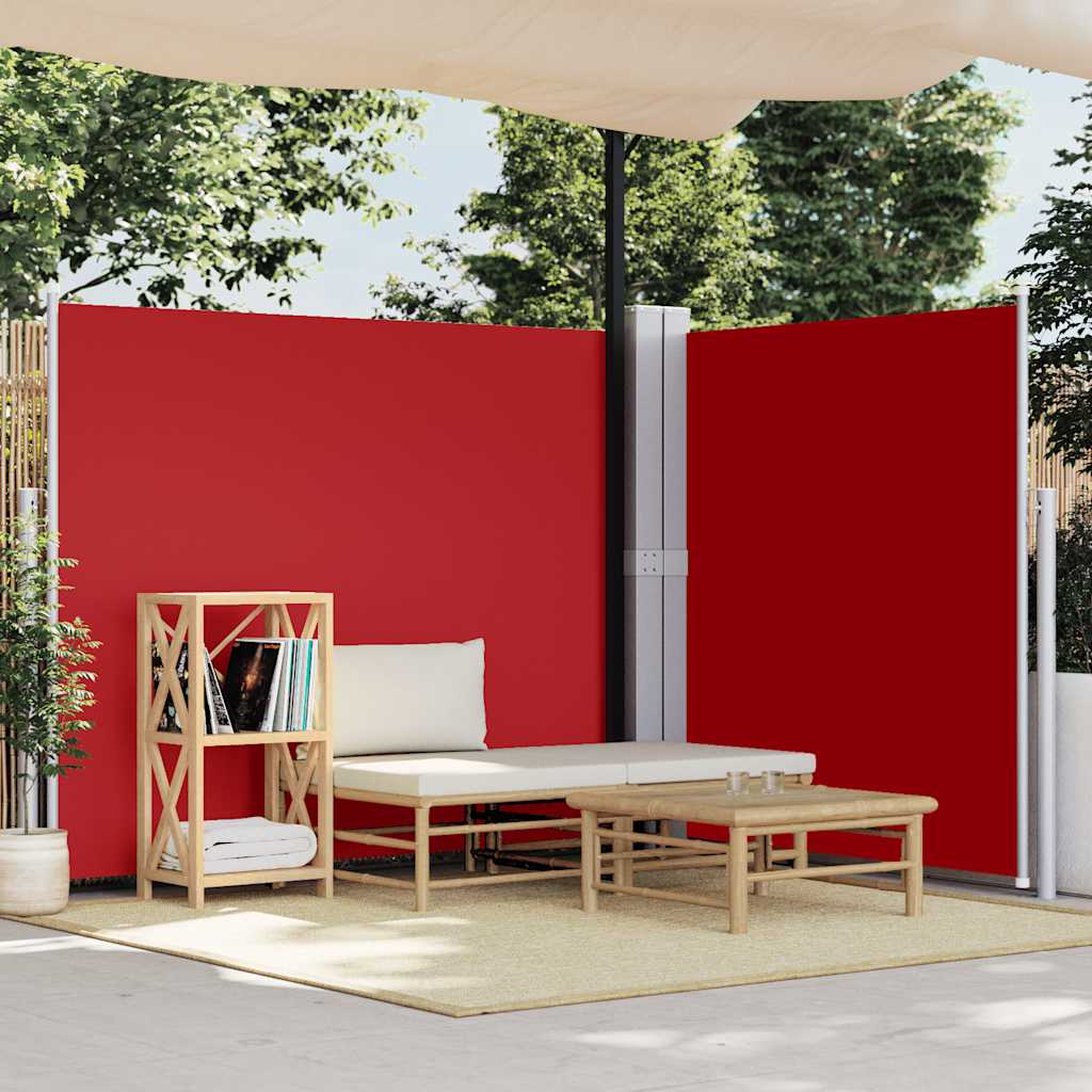 Uttrekkbar sidemarkise 180x600 cm rød